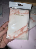 Paspoort hoesje marble roze
