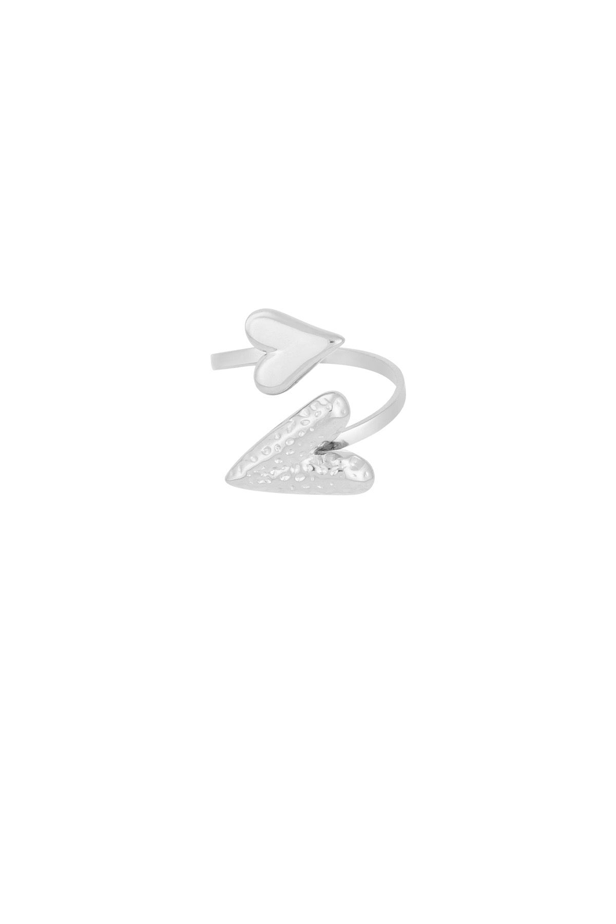 Dual heart ring zilver